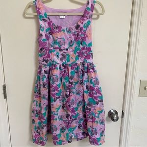 Pastel Belted Floral Dress Medium